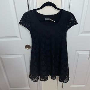 Urban outfitters black floral flowy dress size XS